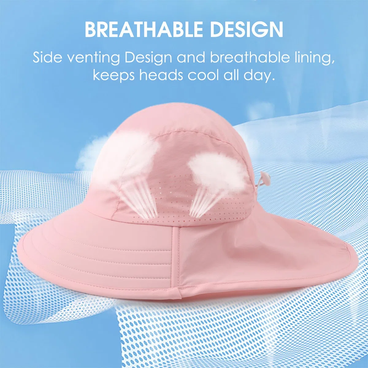 Pesaat Baby Sonnenhut Mädchen Mit UV-Schutz Sonnenmütze Baby Junge Mit Nackenschutz Sommermütze Kinder Babymütze Sommer(Dinosaurier-Königsblau, Gr.3-12Monate(44-48))