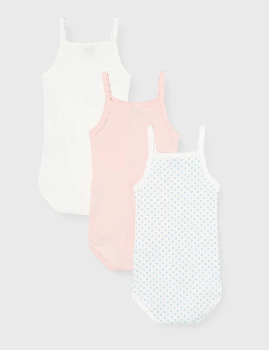 Petit Bateau Mädchen Strampelanzug, 3er Pack