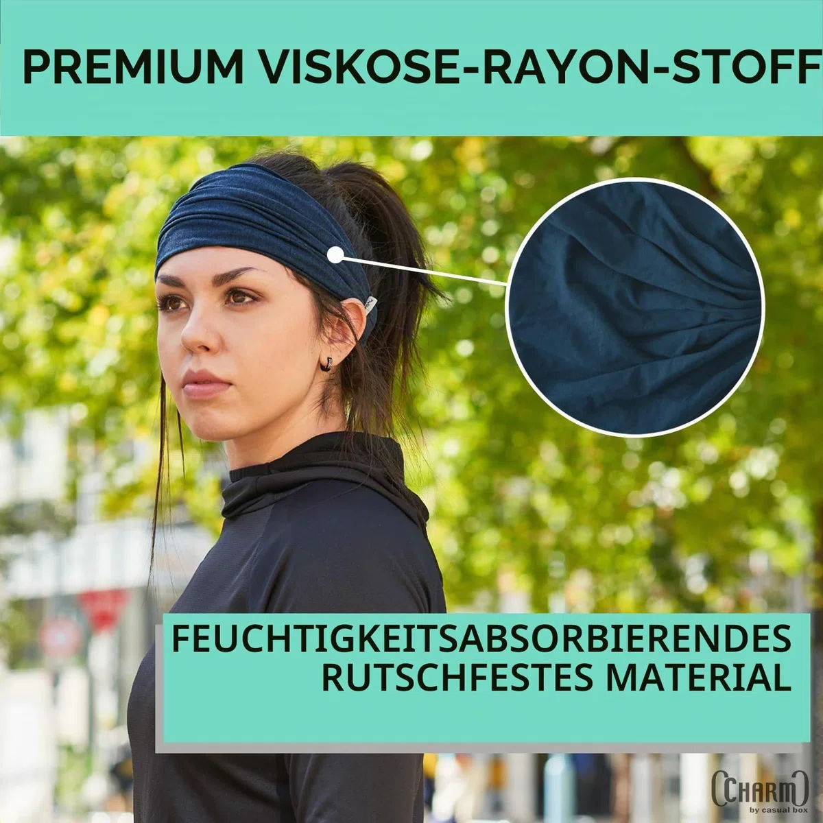 CHARM Stirnband Herren Bandana Damen - Kopftuch Herren Hair Band Men Headband Damen Piraten Haarband Männer Sport