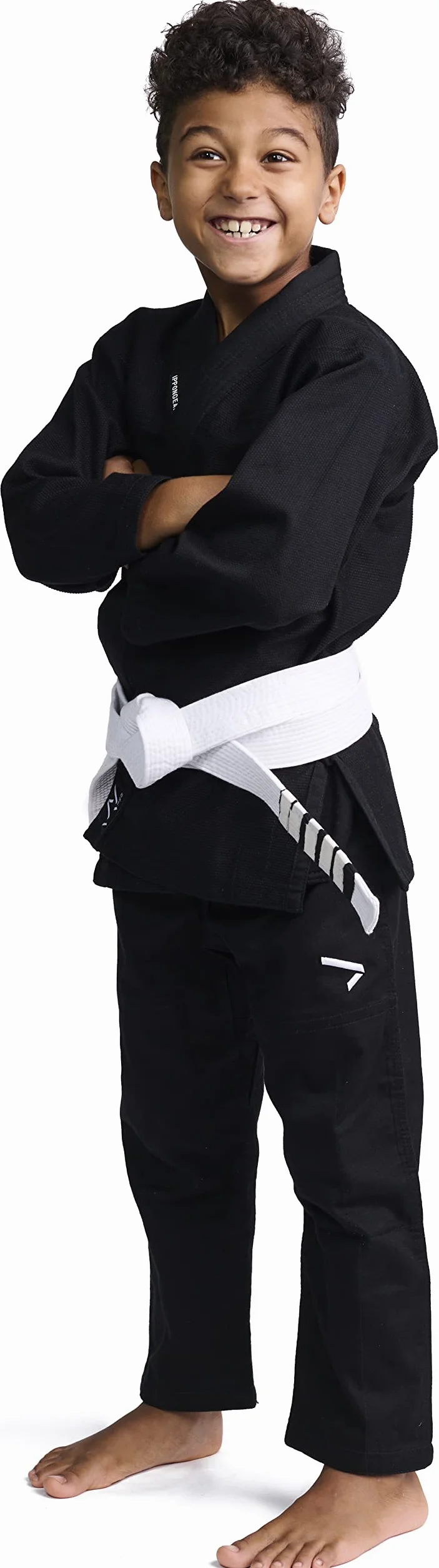 IPPONGEAR Unisex Kinder Rookie Brazilian Jiu Jitsu Anzug, Schwarz, 6 Jahre EU