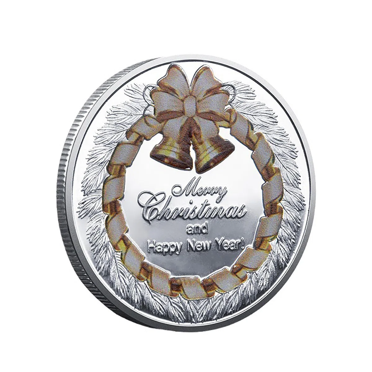 Frohe Weihnachtsmünzen,Gravur Münzeisen - Silberne Metall-Gedenkmünzen, seltene Münzen für die Geburtstagsgeschenksammlung zu Hause, Souvenir, Gedenkgeschenk