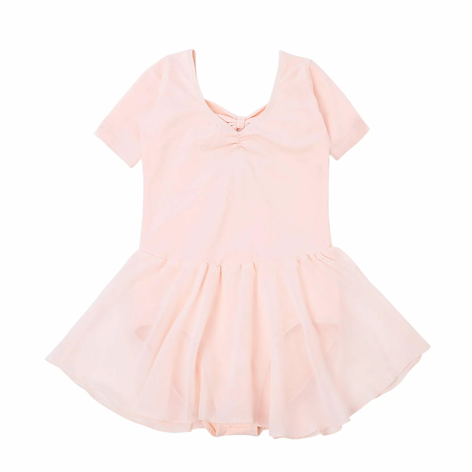 Bezioner Kinder Ballettkleidung Mädchen Ballettkleid Kurzarm Balletttrikot Ballettanzug Tanzkleid Tanzbody aus Baumwolle mit Chiffon Rock Tütü