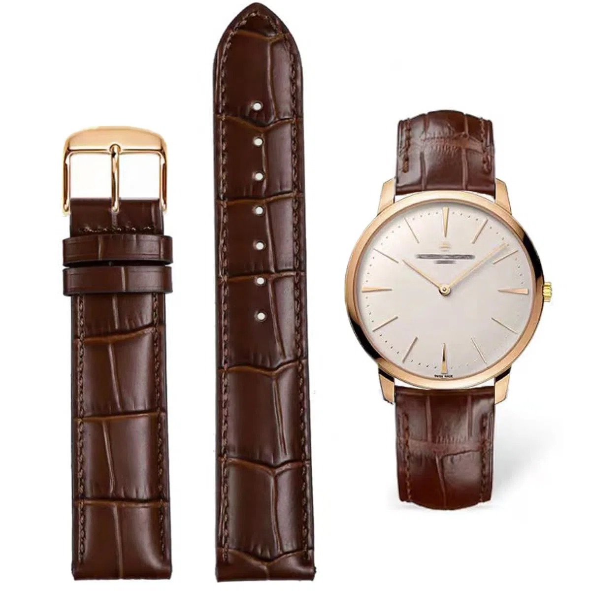 Uhrenarmbänder Band Echtes Leder Armband Alligator Geprägte Ersatzarmbänder Armband 12 13 14 15 16 17 18 19 20 21 22 24 mm